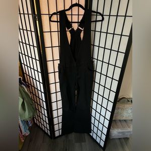 LULU’s Black Flare Jean Overalls